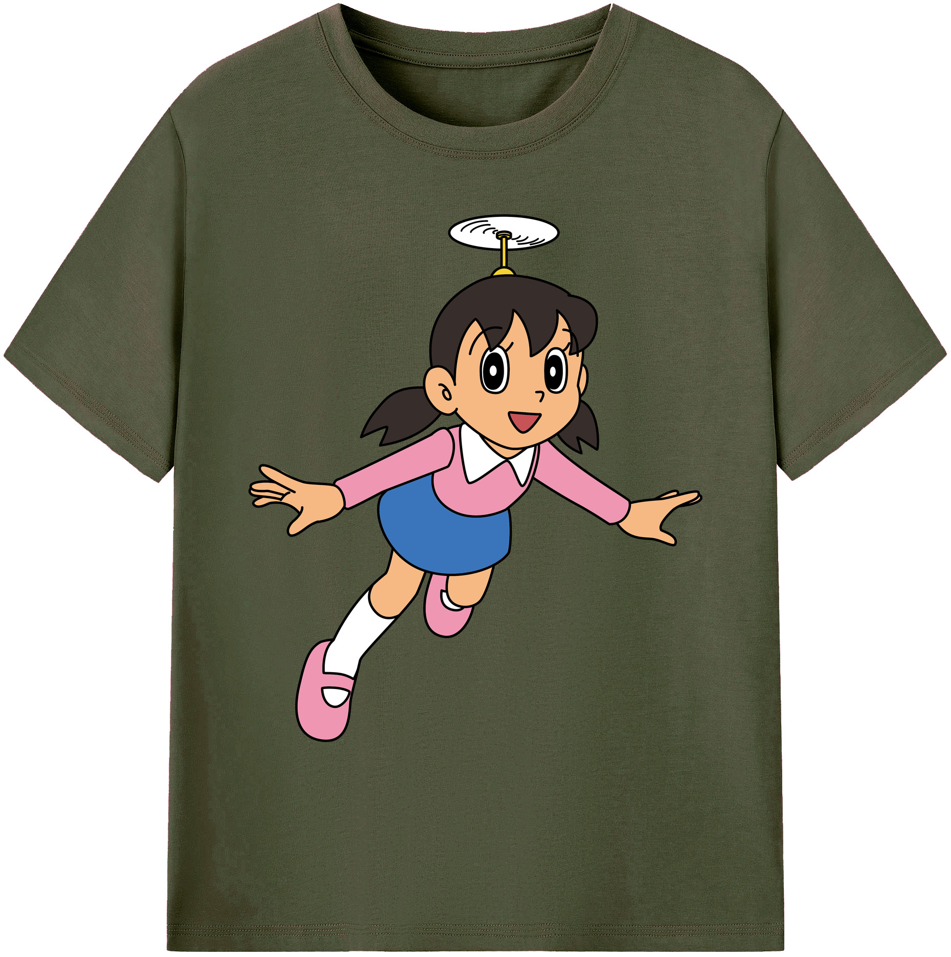 （画像用） ドラえもん みなもと しずか Doraemon Shizuka Minamoto 綿100％ メンズ半袖Tシャツ｜肌触りやわらか＆通気性